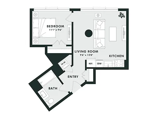 Floor plan A6 | Jr 1 Bed | 1 Bath