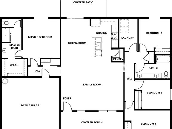 This home has a spacious family room, chef-ready kitchen and four large bedrooms!