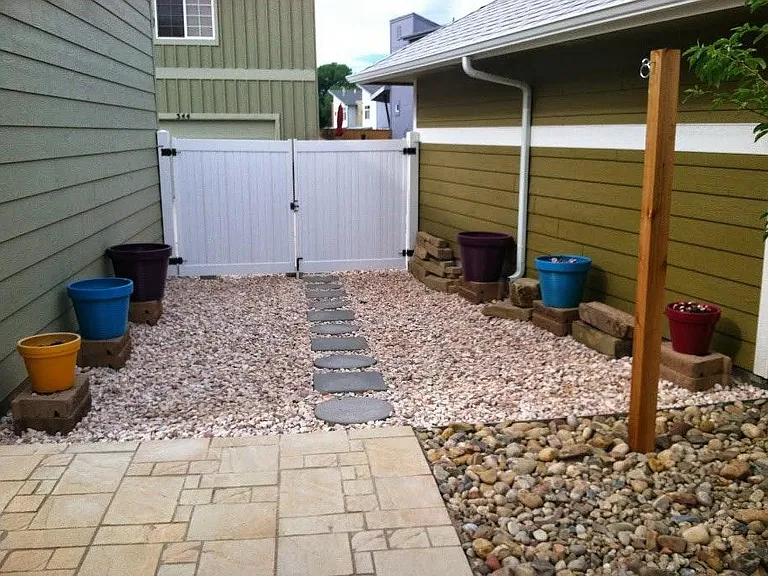 Sideyard for Container Gardening and Storage