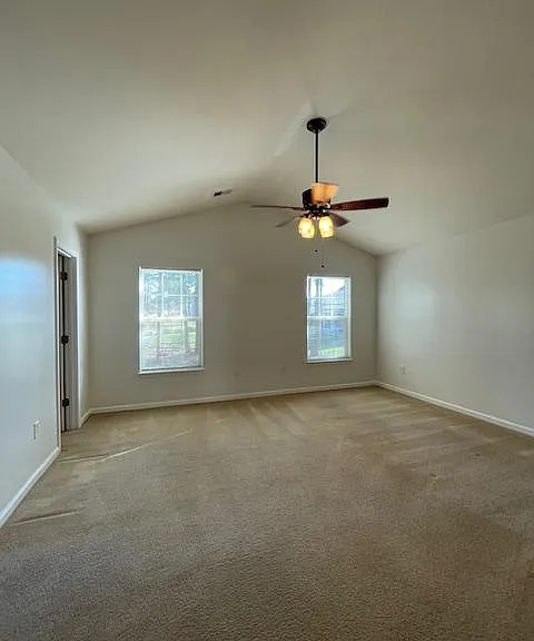 Master bedroom view from doorway.