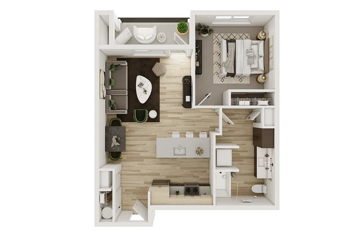 Floor plan Phase II One Bedroom