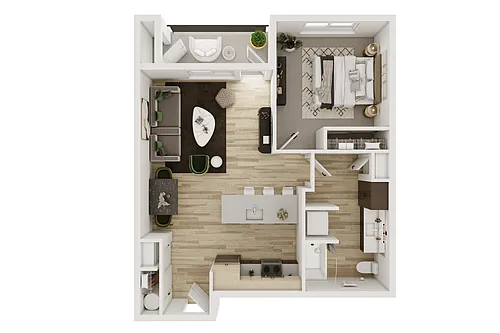 Floor plan Phase II One Bedroom