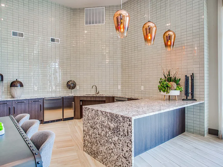 Resident lounge with community kitchen