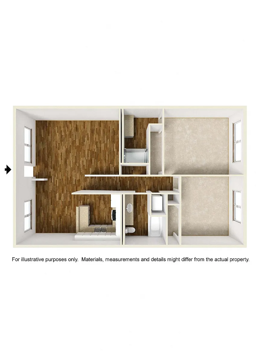 Floor plan Plan C - 2 Bedrooms, 2 Bathrooms