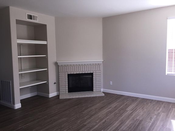 Gas fireplace.
