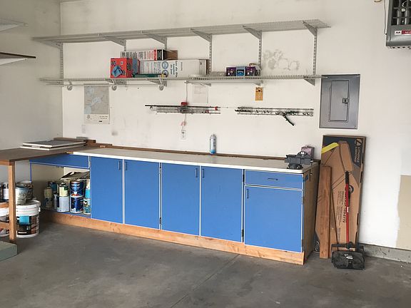 work bench in garage
