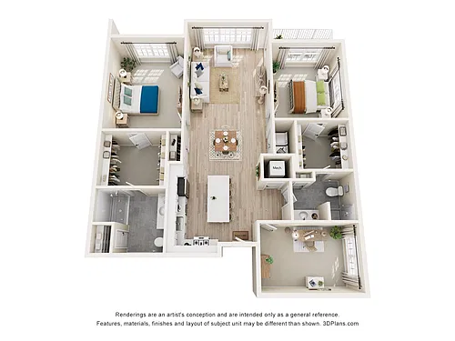 Floor plan 2B - Two Bedroom
