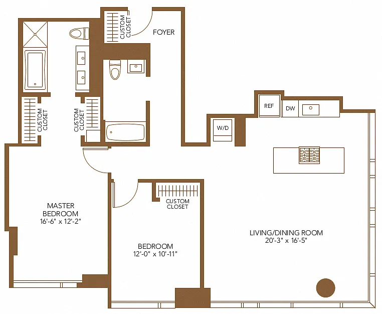 Floor plan 2 Bed 2 Bath