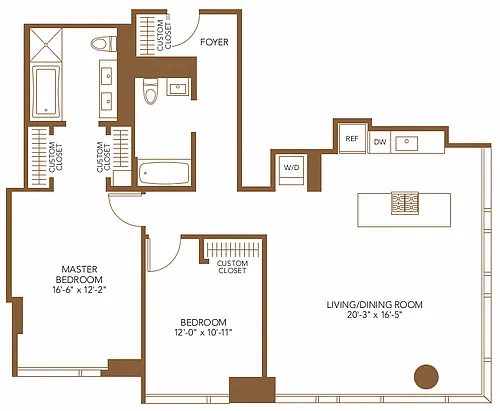 Floor plan 2 Bed 2 Bath