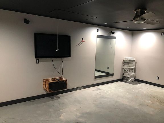 Finished insulated garage.