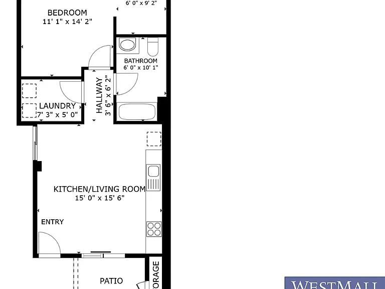 1x1 Standard (1) l 622 sq ft l Westmall Terrace 1x1 Standard (1) l 622 sq ft l Westmall Terrace