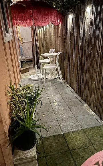 This is the right hand side of outside patio