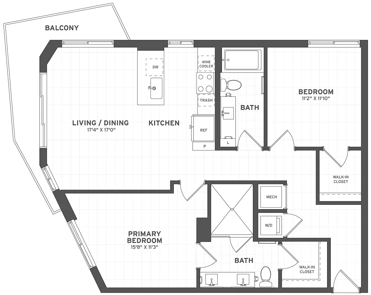 Floor plan 2 Bed/2 Bath-B7