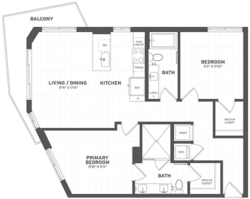 Floor plan 2 Bed/2 Bath-B7