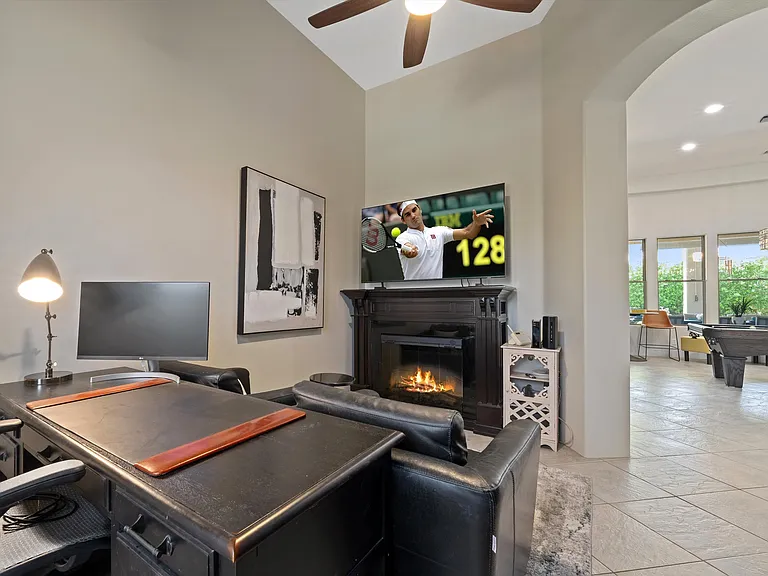 Work from home with your own fireplace, printer and smart tv