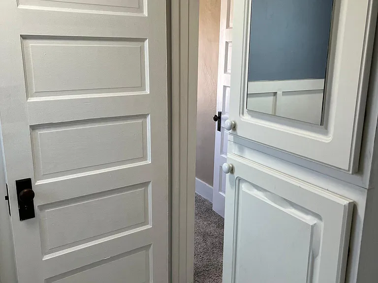 Additional storage in the bathroom.
