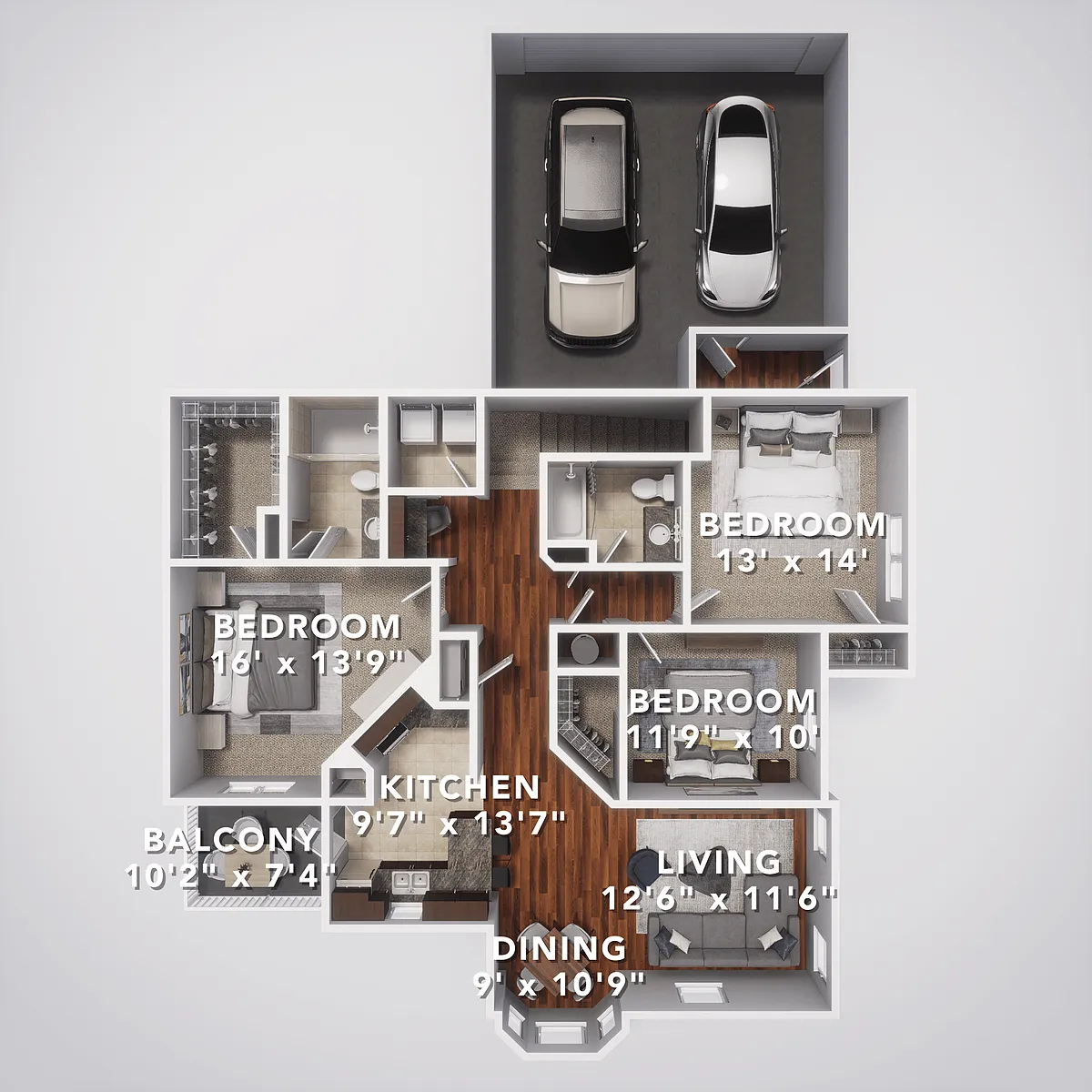Floor plan C1G - Attached Garage Included