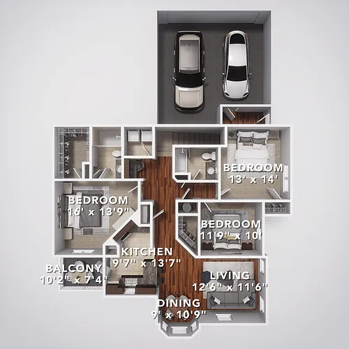 Floor plan C1G - Attached Garage Included