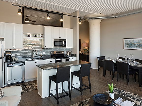 Granite countertops and stainless steel appliances