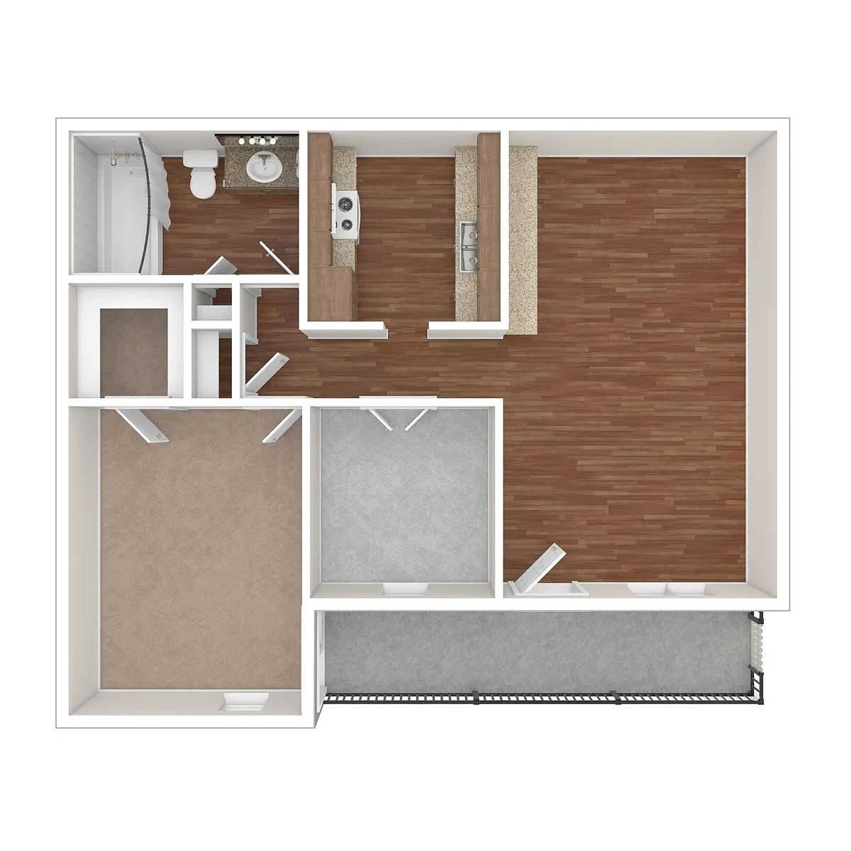 Floor plan One Bedroom With Den