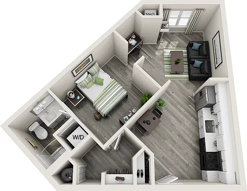 Floor plan 1x1 Premium