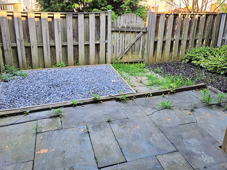 Fenced backyard