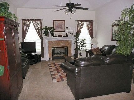 Large family room with fireplace