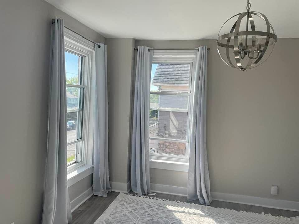 Huge windows and very high ceilings