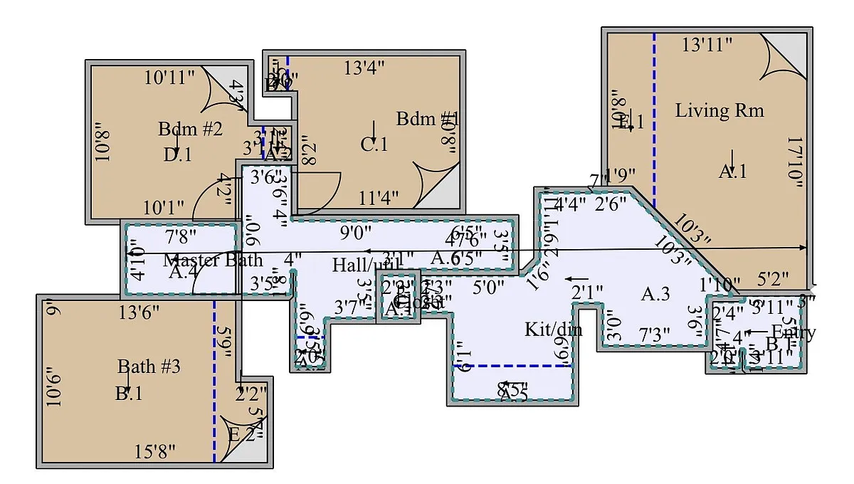 Floor plan 3 Bedroom Basement Unit