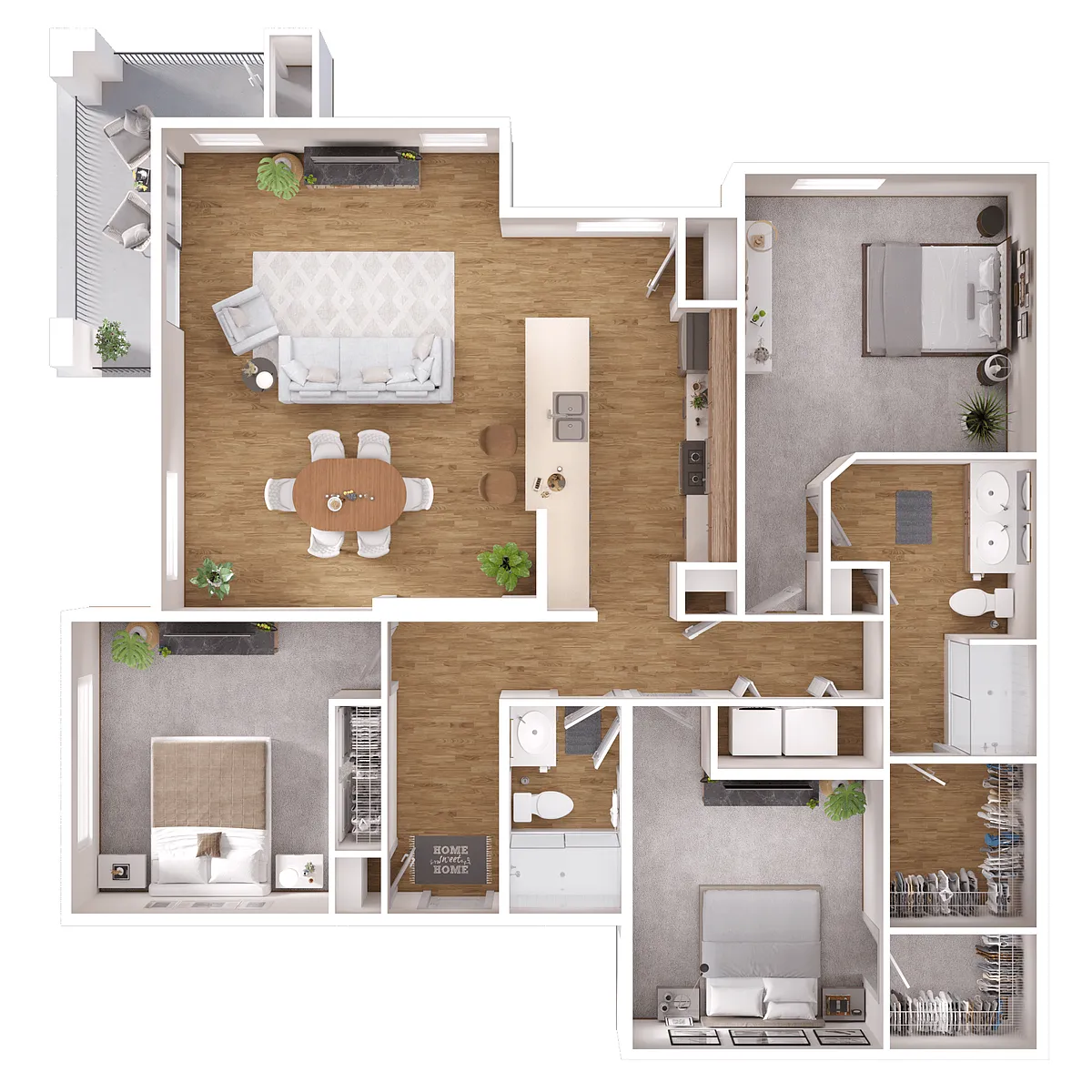 Floor plan 3 Bed 2 Bath A2