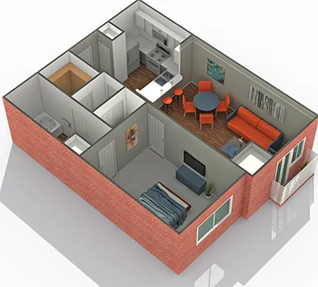Harriet | 1-Bedroom Floorplan Harriet | 1-Bedroom Floorplan