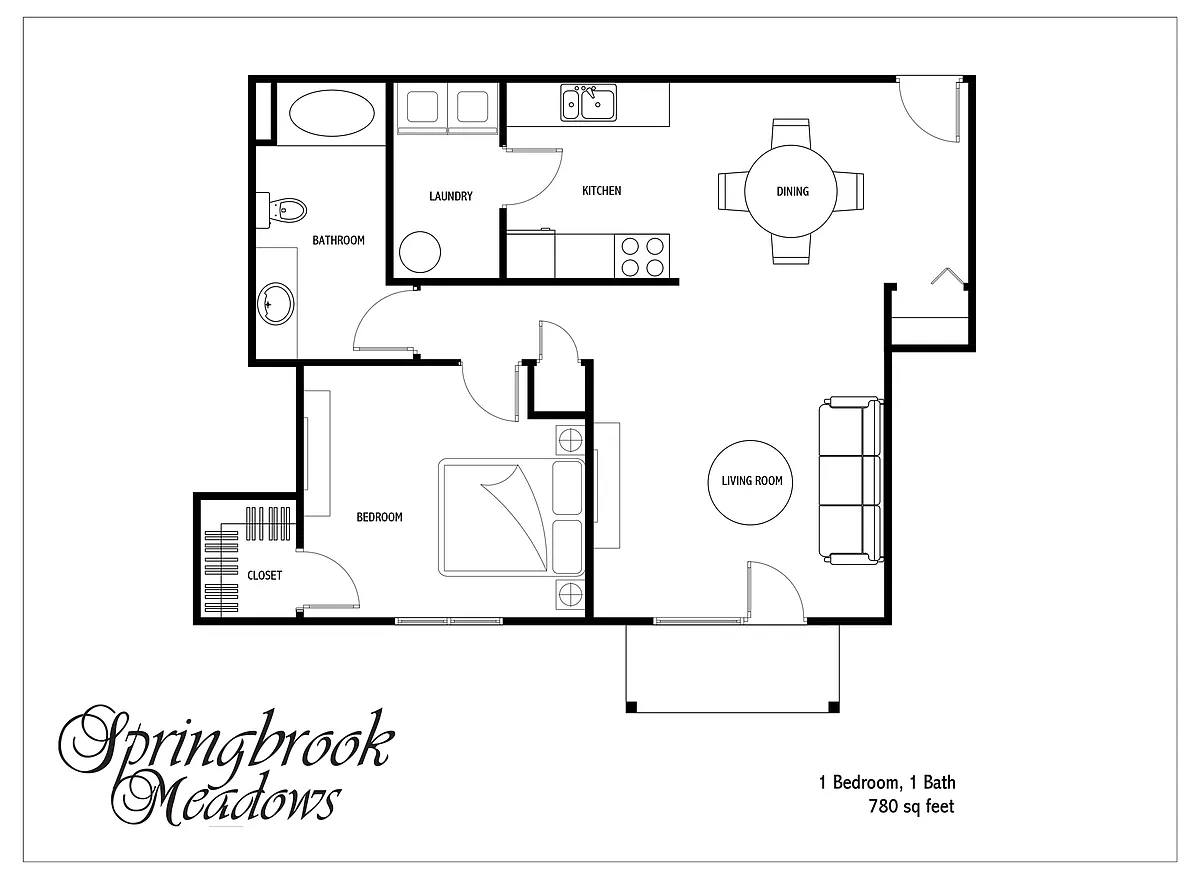 Floor plan 1 Bed 1 Bath