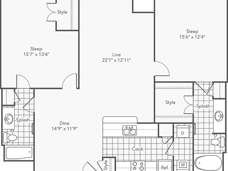 Staring XL | 2-Bedroom Floorplan Staring XL | 2-Bedroom Floorplan