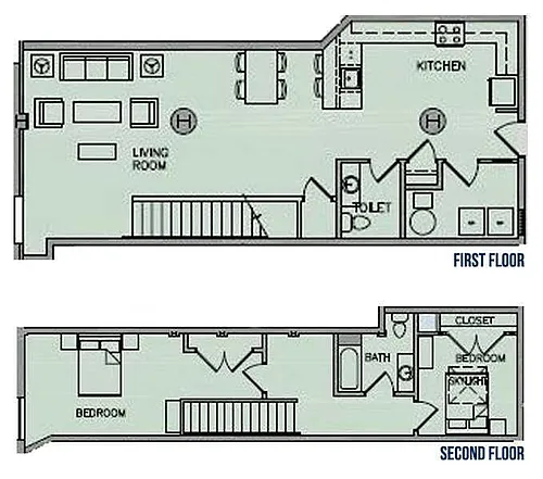Floor plan 2 Bedroom - Unit 712