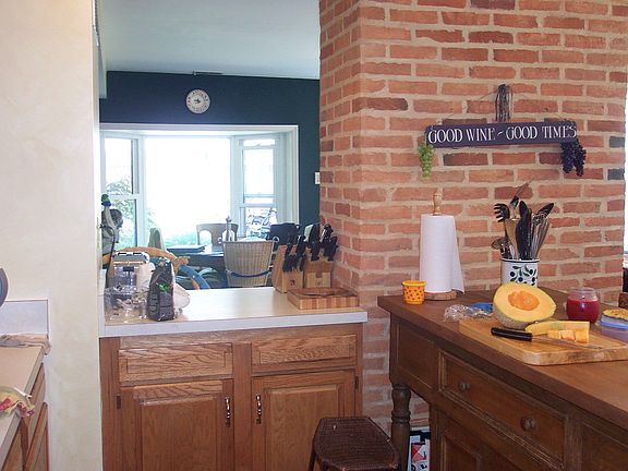 Kitchen overlooks Dining room