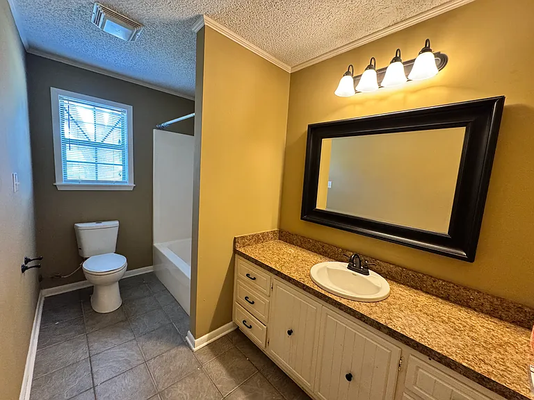 Spacious guest bathroom