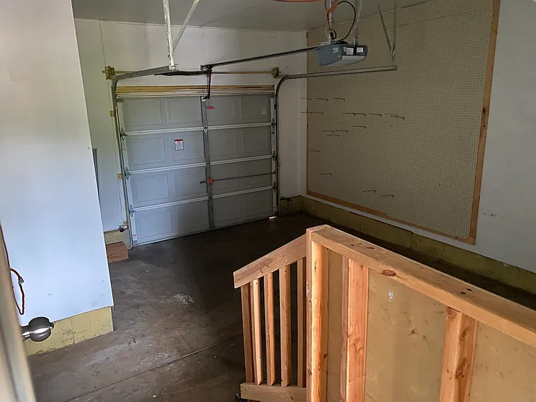 Garage with pegboard storage