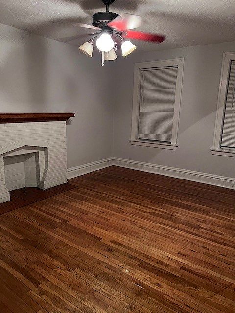 Living room with faux fireplace