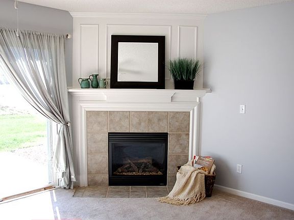 Corner Gas Fireplace - Ceramic Tile Accent