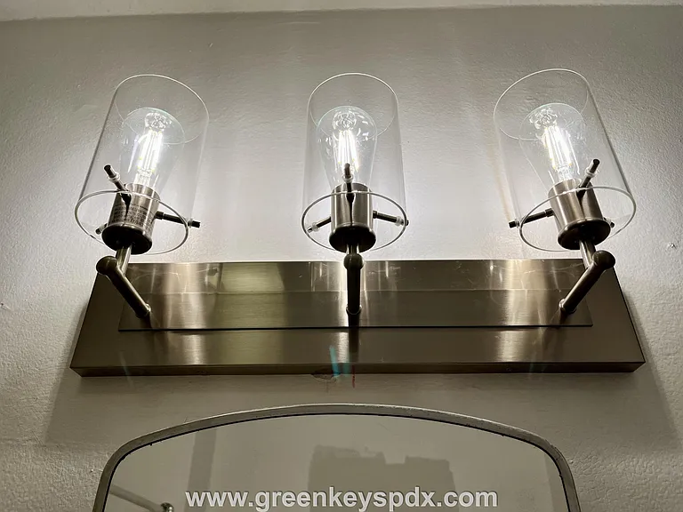 New light fixture in bathroom
