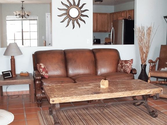 from fireplace room back towards kitchen