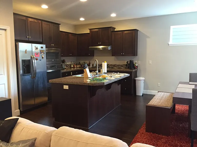 Kitchen. View from living room area