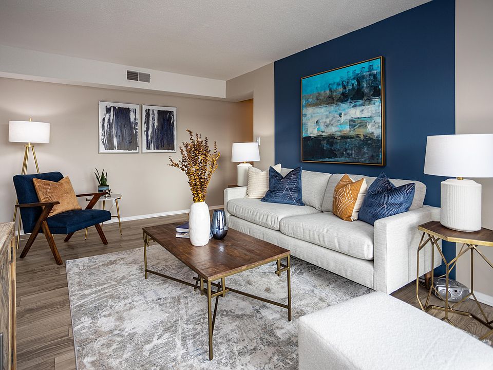 Spacious living room with hardwood-style flooring