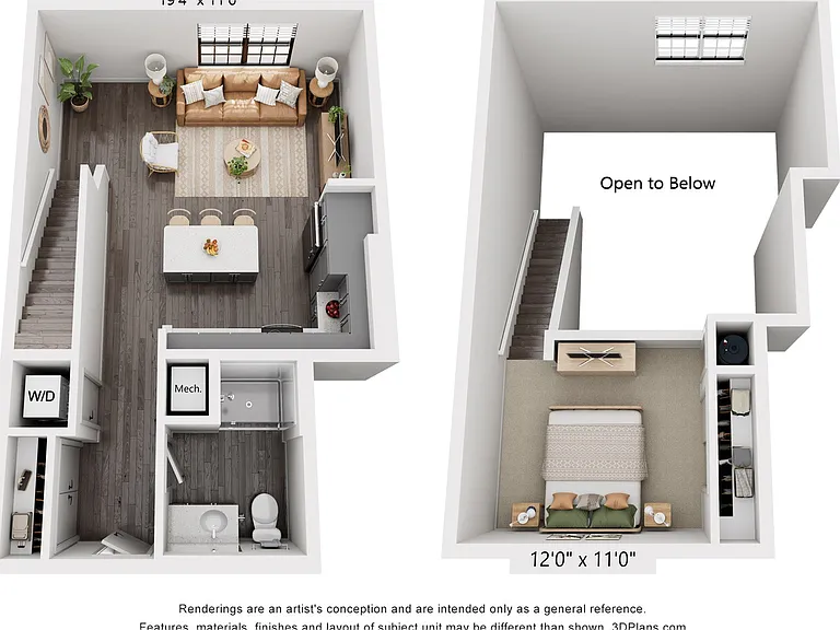 Studio w/ Loft | 773 sqft Studio w/ Loft | 773 sqft