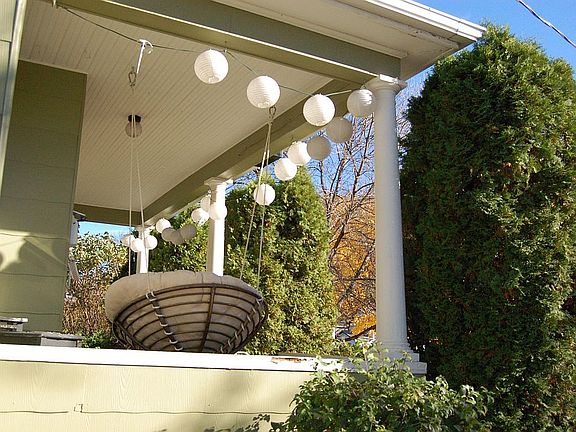Front porch with pillars