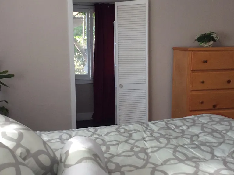 Master bedroom with closet.
