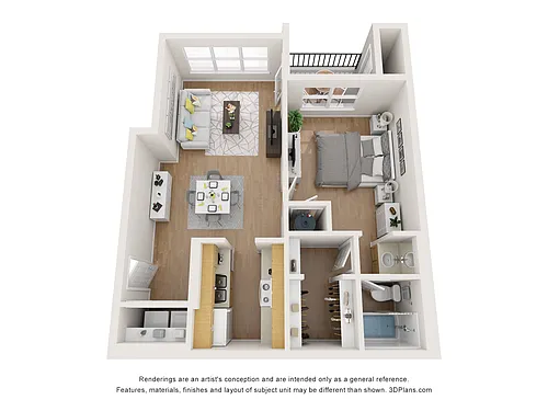 Floor plan 1 Bed / 1 Bath