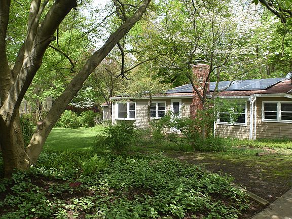 Front of house with solar panels