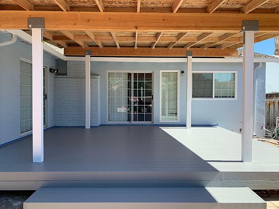 Newly built backyard deck