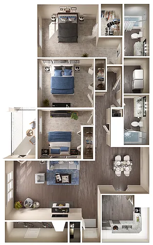 Floor plan 3 Bed, 2 Bath C